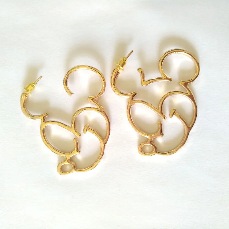 Gold Mickey Новые милые стильные серьги-гвоздики из Сплава Микки Минни для девочек, модные ювелирные украшения, женские серьги с мультяшным принтом - Окраска металла: Gold Mickey