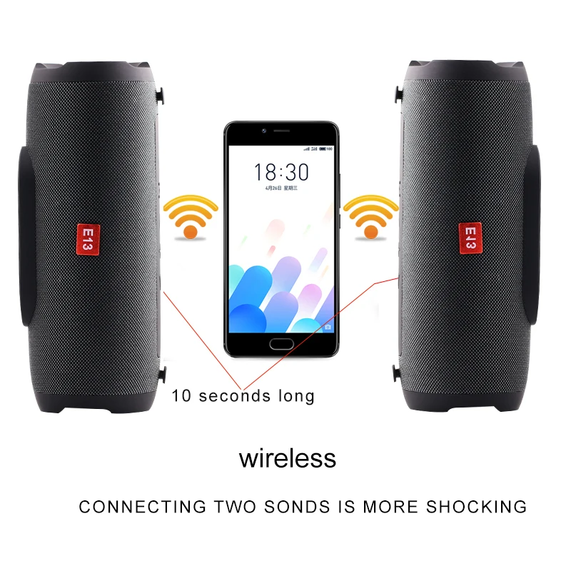 Портативный беспроводной Bluetooth динамик стерео большой мощности 10 Вт система TF FM радио музыка сабвуфер колонки для компьютера