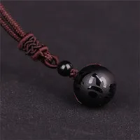 Black agate scrub Черный обсидиан Радужный глаз шарик натуральный камень ожерелье Подвеска 16 мм передача Lucky Rock кристалл ювелирные изделия веревка для женщин и мужчин - Окраска металла: Black agate scrub