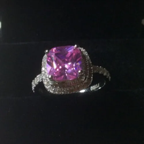 

Женское кольцо для помолвки AU750, 18 K, белое золото, 1Ct, розовое, с подушкой, милый дизайн, великолепный подарок на день рождения