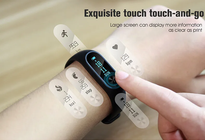 M2 монитор сердечного ритма smartband Bluetooth 4 0 смарт-браслет PK Miband 2 шагомер Фитнес