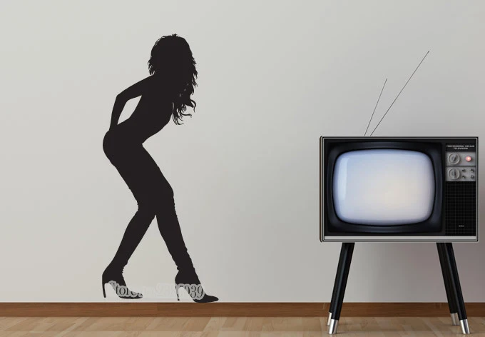 

Sexy Dancing Girl Silhouette Decals Vinyl TV Background Decor Wall Tattoo Art Stickers Living Room Bedroom Home Decoration LA354