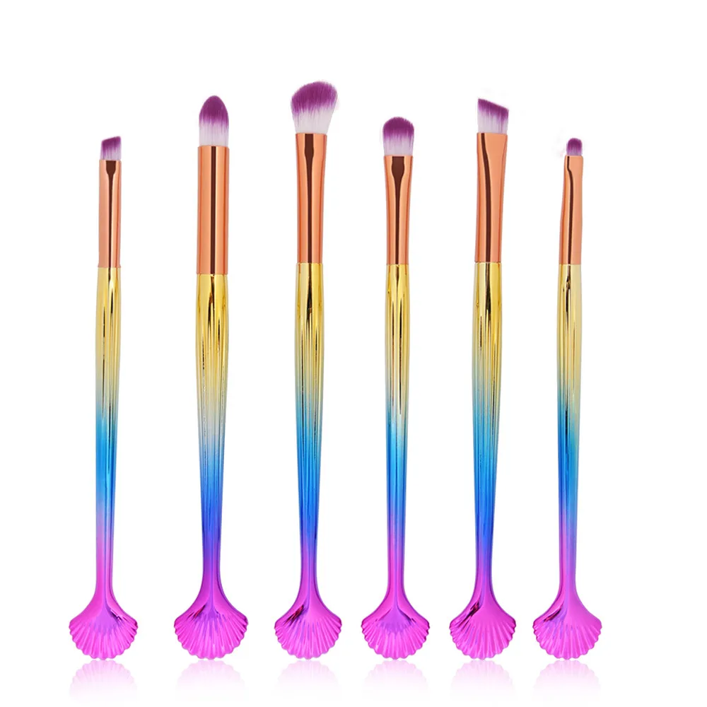 6pcs women new fashion shell shape professional Makeup Brush foundation Blusher EyeShadow Cosmetic Brushes tools brochas pinceis | Красота и