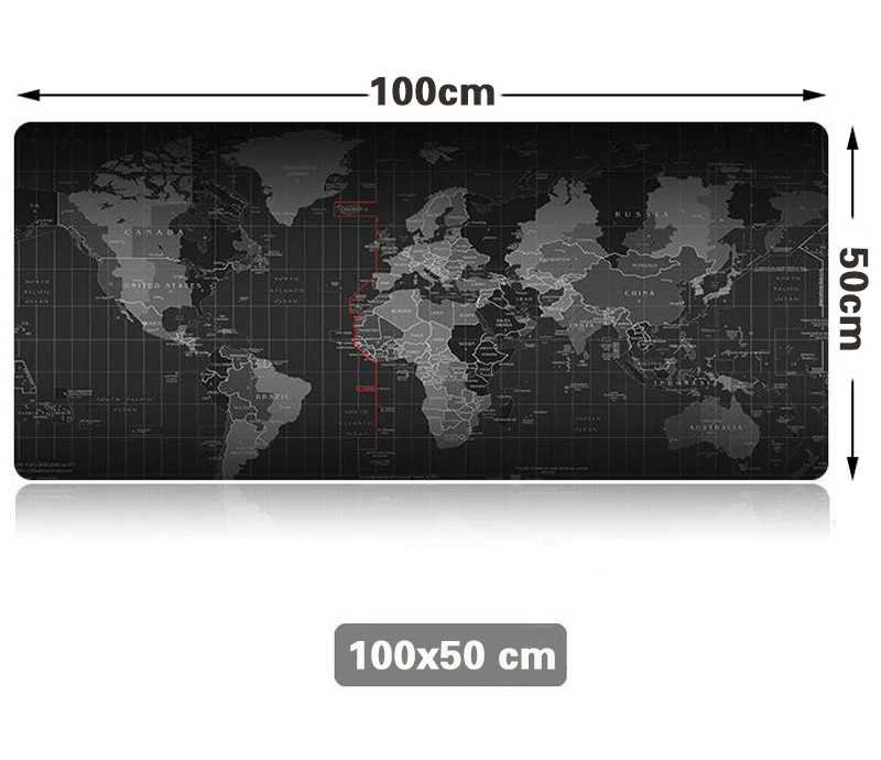 Супер большой 1000x500 мм/900x40 мм/800x400 мм/700x300 мм карта мира Резиновый Коврик Для Мыши Компьютерный игровой планшет коврик для мыши с блокировкой края - Цвет: 100x50