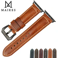 maikes quality leather strap for apple watch band 45mm 41mm 44mm 40mm series 7 6 se 4 3 watchband iwatch bracelet