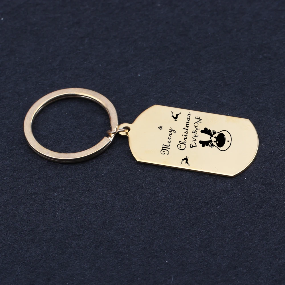 Гравировкой с Рождеством всех dog tag брелки Новогодний подарочный держатель для
