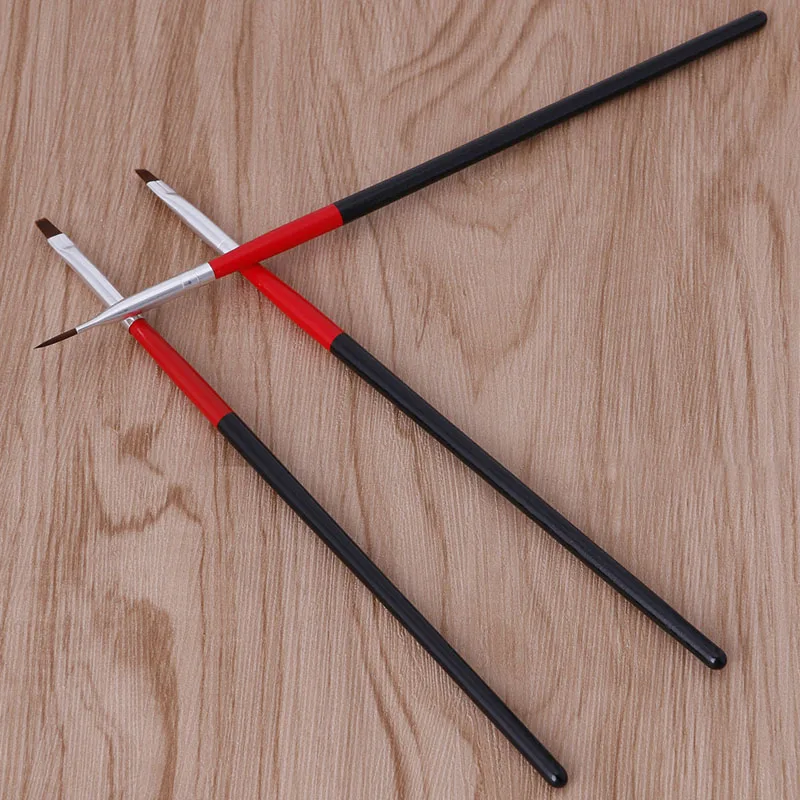 3 шт Мягкий УФ гель Акриловая кисть для дизайна ногтей Рисование ручки коричневые