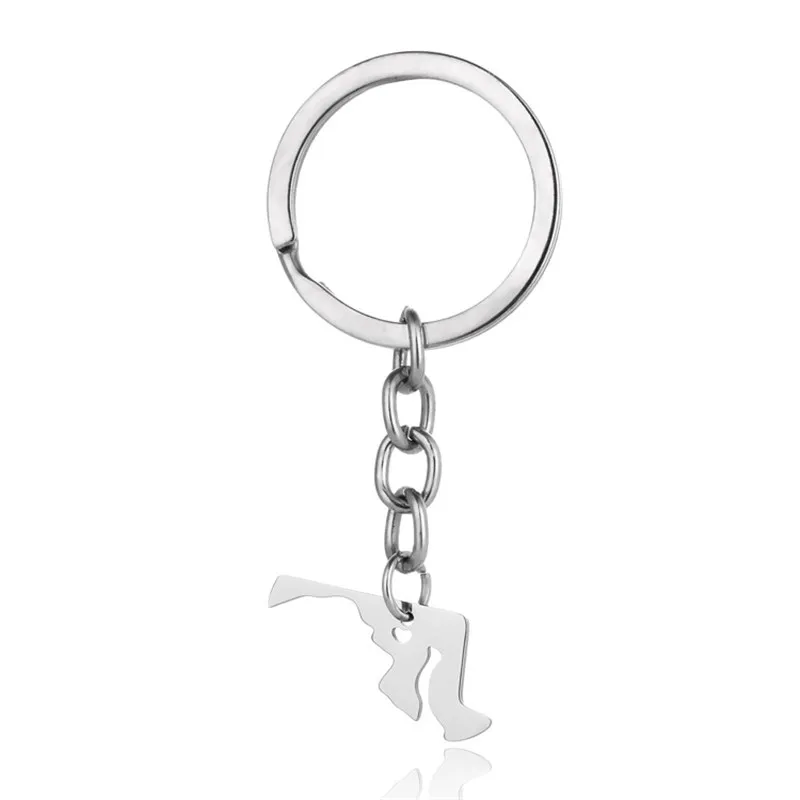 

Брелок Elfin с картой Мэриленда, карта MD, брелок с картой из нержавеющей стали для автомобиля, брелок для ключей для женщин и мужчин, карта памя...