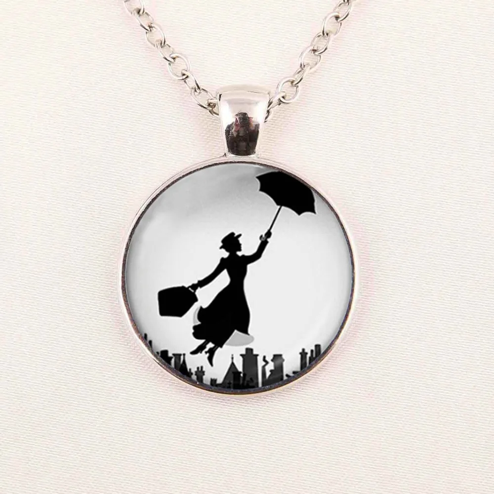 Оптовая продажа Мэри Поппинс ожерелье колье с кулоном из стеклянного ювелирные