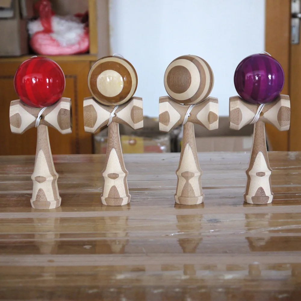 Профессиональные 18,5 см Бамбуковые ПУ краски деревянные шары Kendama умелые Jumbo Kendama струны на открытом воздухе жонглировать игры мяч игрушки для подарков