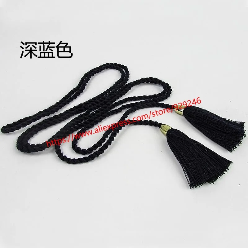 dark blue 4 шт./партия, 0,3 см, Модная тонкая оплетка, пояс, розовый, черный, светло-желтый, темно-синий, шнурки для ботинок, домашний текстильный аксессуар, шляпа - Цвет: dark blue