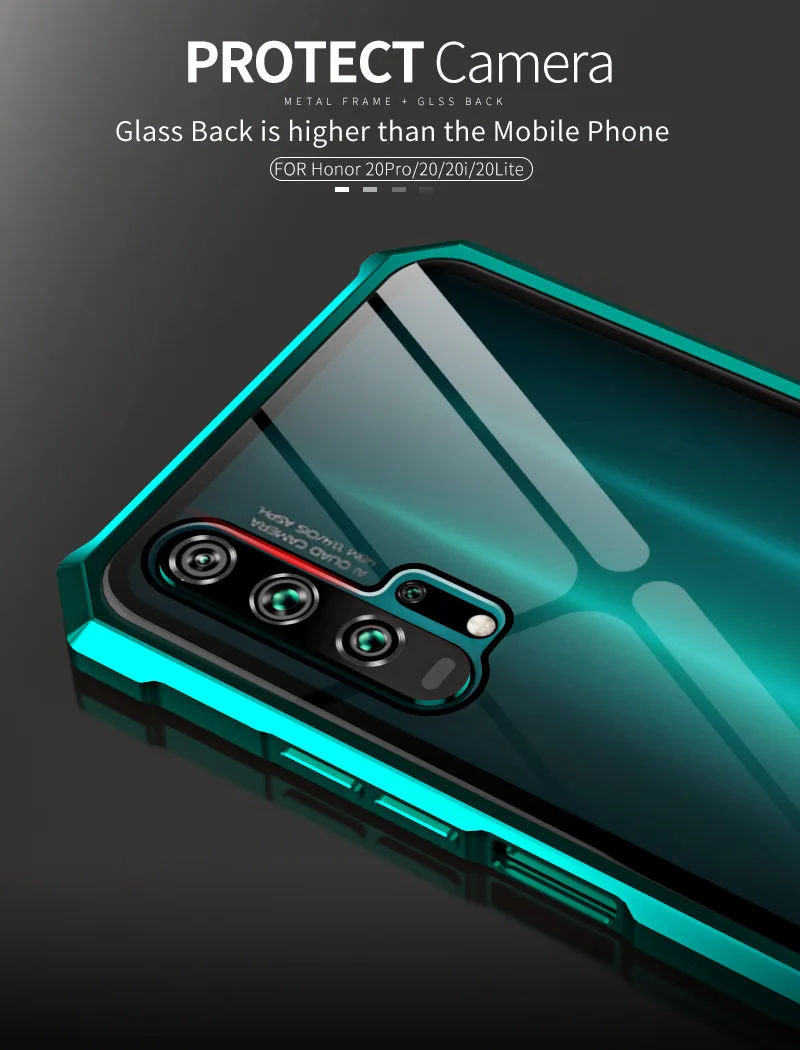 Роскошный Металлический бронированный бампер, чехол для huawei Honor 20 Pro Nova 5 T, чехол, прозрачная задняя крышка для телефона huawei Honor20, чехол etui