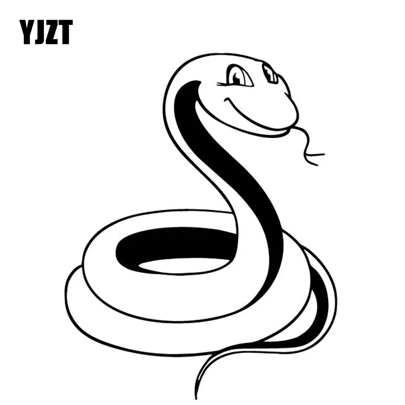 

YJZT 13.2CM*16.8CM Cartoon Snake Decorate Car Trunk Car Sticker Vinyl Decal Black/Silver C4-1585