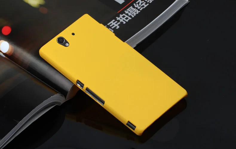 Резиновый матовый Scrub кожи чехол для sony Xperia Z(Сони Иксперия З) L36H L36 L36i C6603 C6602 LT36 жесткая накладка на заднюю панель модель защитный чехол для телефона - Цвет: Цвет: желтый