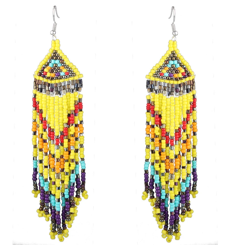 Женские серьги подвески с бахромой в этническом стиле|bohemian drop earrings|bohemian earringsearrings