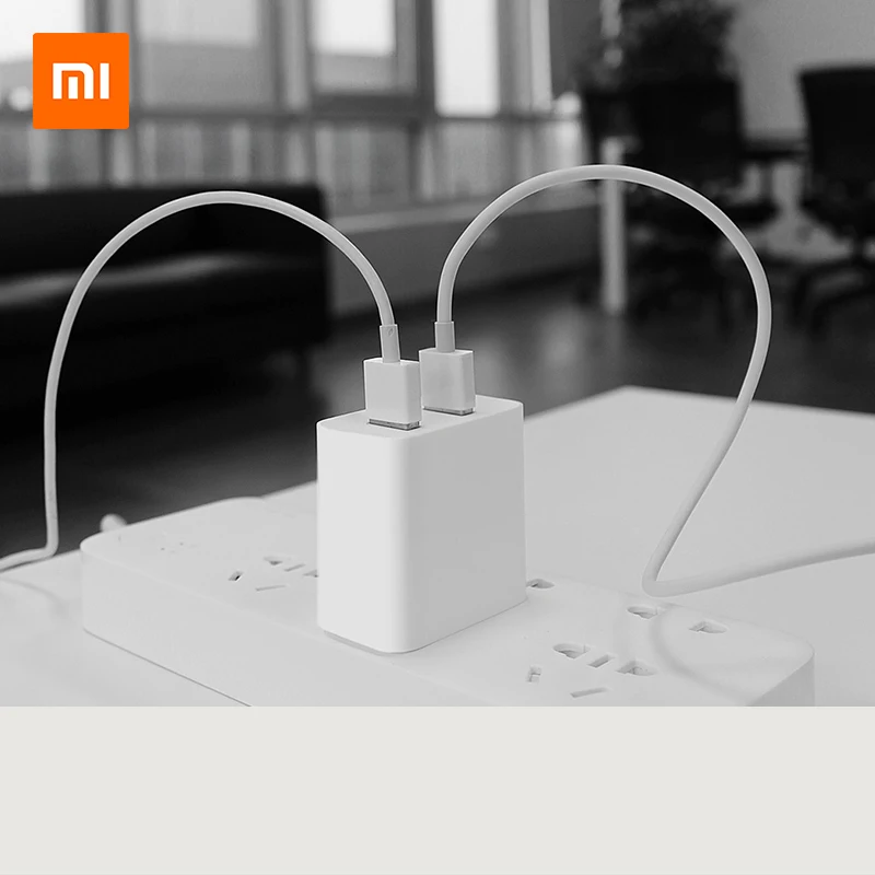Оригинальное зарядное устройство Xiaomi 2 USB порта дорожное настенное 4 А быстрая
