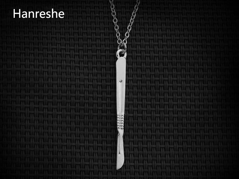 HANRESHE золотого цвета скальпель кулон ожерелье звеньевая цепочка медицинские