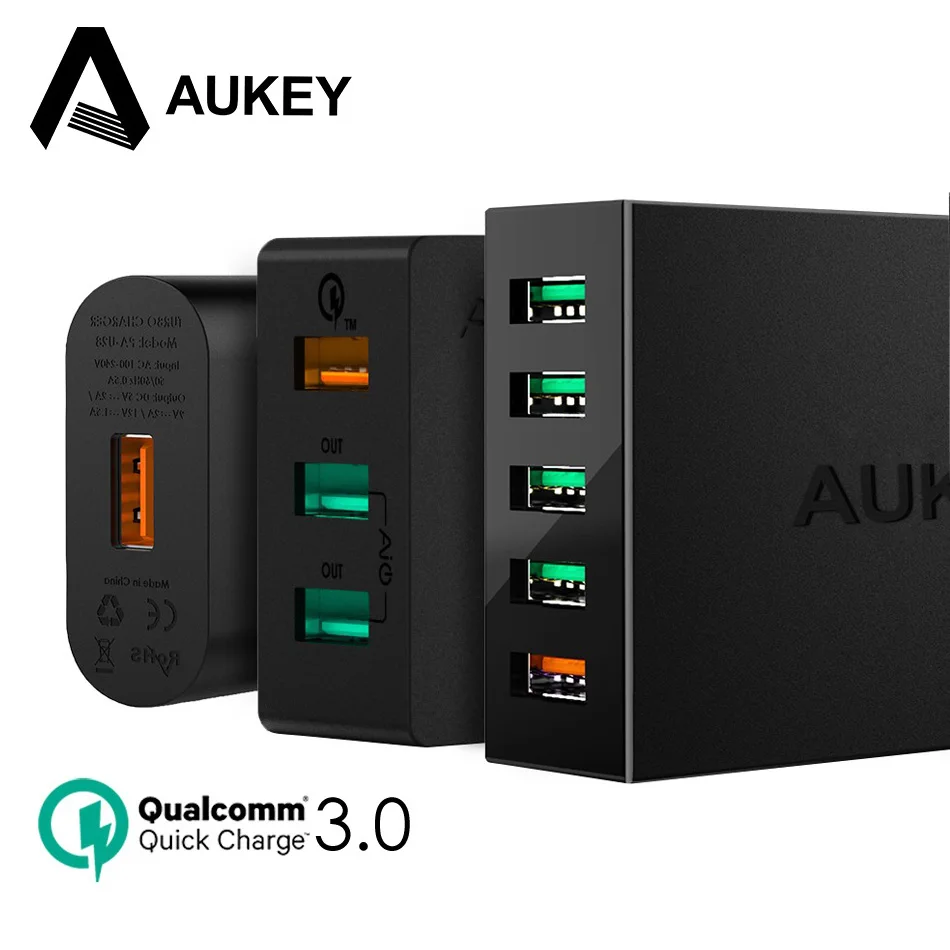 AUKEY Quick Charge 3 0 USB Зарядное устройство QC3.0 сетевое быстрое зарядное для мобильного