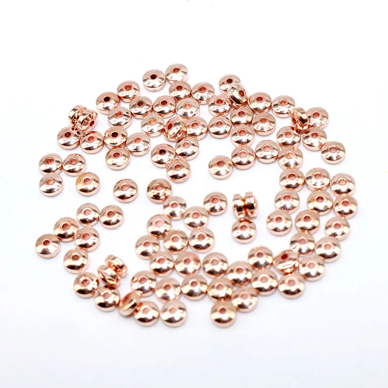 rose gold 4 мм 100 шт Бусины из натурального камня розовое золото гематит желчный камень бусины Распорки свободные бусины ручной работы Шарм, изготовление украшений не выцветает - Цвет: rose gold