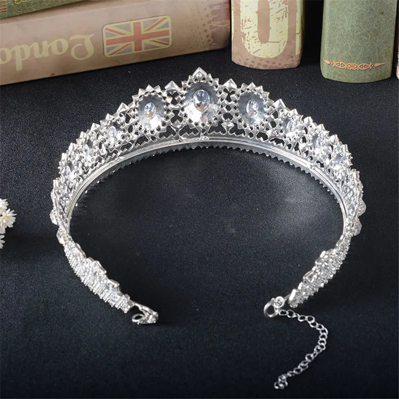 Snuoy King Crown Tiaras Luxury Silver Adjustable Round Crowns for Men/Women Wedding Hair Accessories Queen Diadem fashion style | Украшения