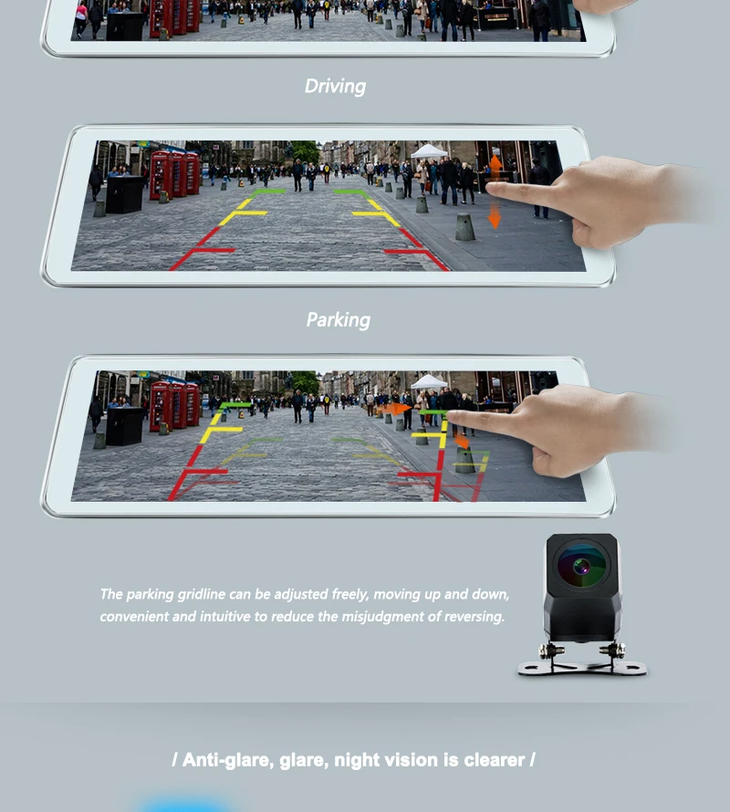 HD потоковая передача медиа заднего вида Camera1080P ночное видение Реверсивный авто парковка монитор CCD водостойкий объектив с 6 митров кабель