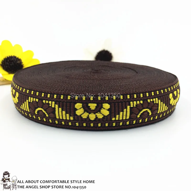 

Лидер продаж! Новинка, оптовая продажа, жаккардовая лента кофейного и желтого цвета с подсолнухом шириной 7/8 дюйма, 22 мм, аксессуары для собак, лента «сделай сам», 10 ярдов