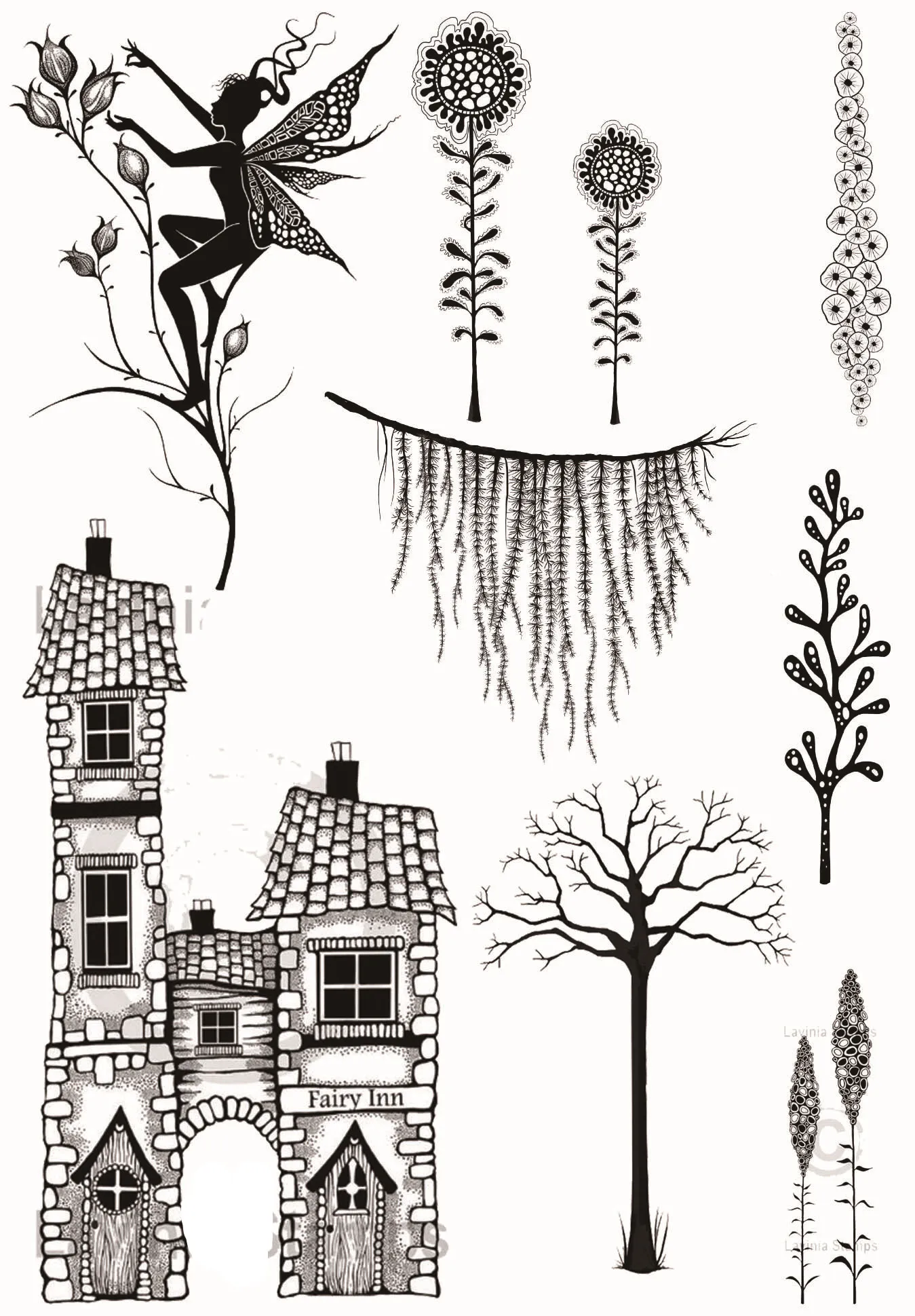 Сказочный висячий домик на дереве прозрачный Штамп для DIY