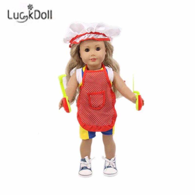 LUCKDOLL 14-Piece Чистящий Набор подходит 18 дюймов Американский 43 см детская кукла одежда аксессуары, игрушки для девочек, поколение, подарок на день рождения