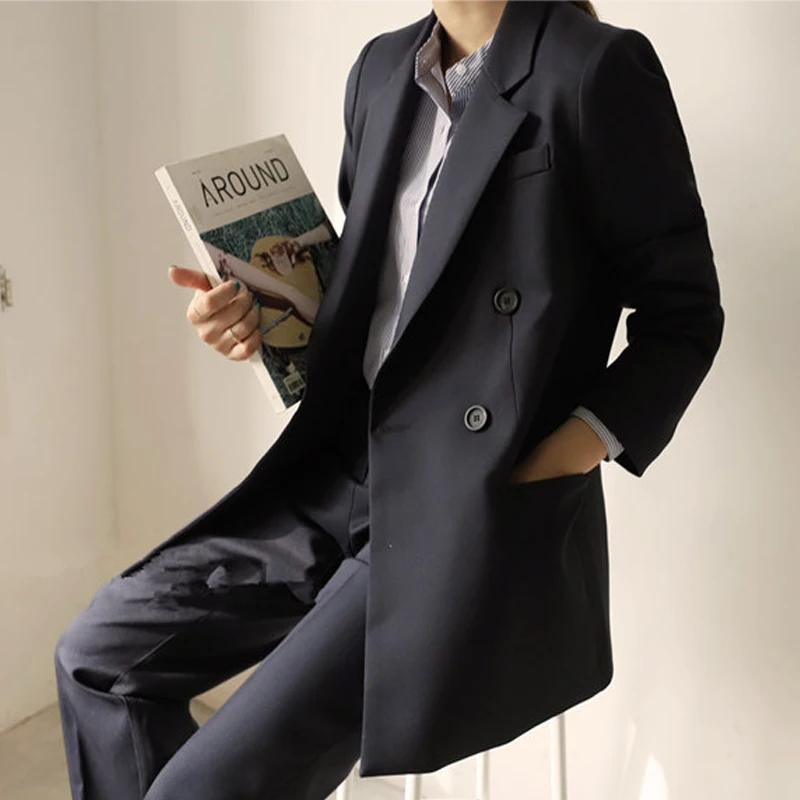Женский костюм из ткани однотонный деловой облегающий пиджак с широкими