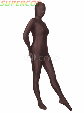 Костюм Zentai для Хэллоуина, карнавальный костюм коричневого цвета из спандекса