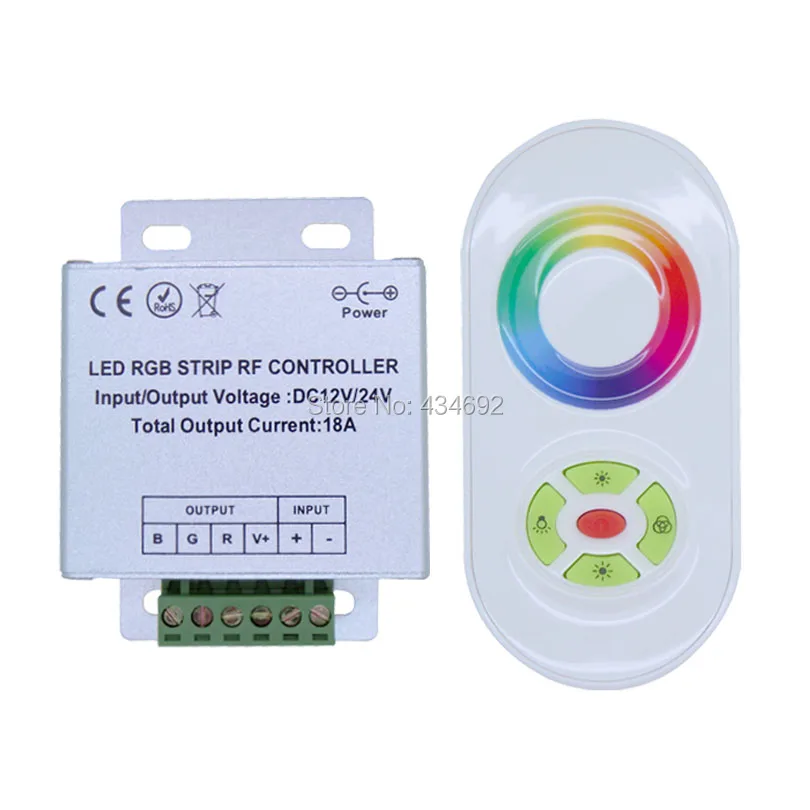 Двойные режимы RF RGB LED контроллер с прессом и сенсорной панелью дистанционного