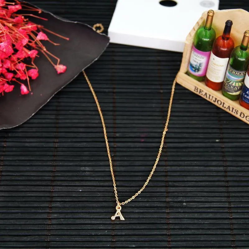 Ожерелье из сплава с цирконием и буквами для женщин девочек золотой цвет