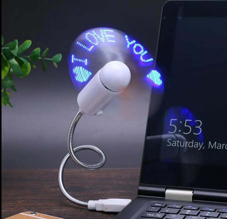 Мини USB вентилятор гаджеты гибкий светодиодный часы Прохладный для ноутбук Laptop