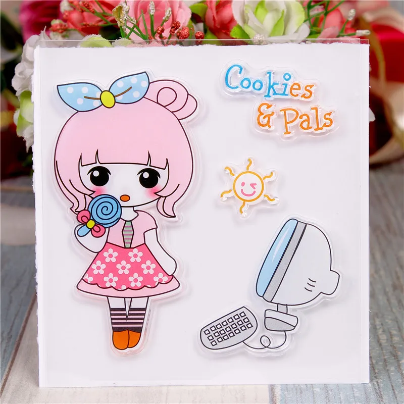 Милые прозрачные силиконовые штампы для самостоятельного скрапбукинга карты