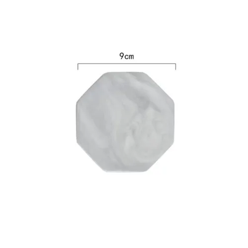 Octagon gray CFen A's Мраморные Подставки керамические подставки с деревянным ковриком кофейная подставка для чайной чашки круглый черный коврик для стола коврики 1 шт - Цвет: Octagon gray