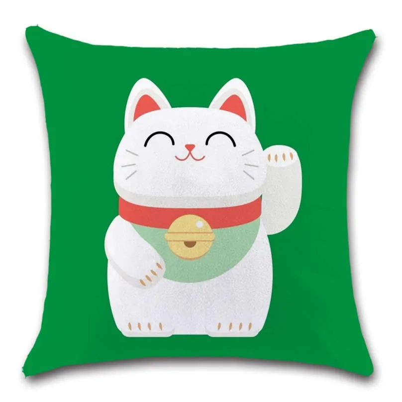 Lucky Fortune cats белая наволочка украшение домашний диван магазин ресторан кресло, автомобильное сиденье дети спальня друг подарок наволочка