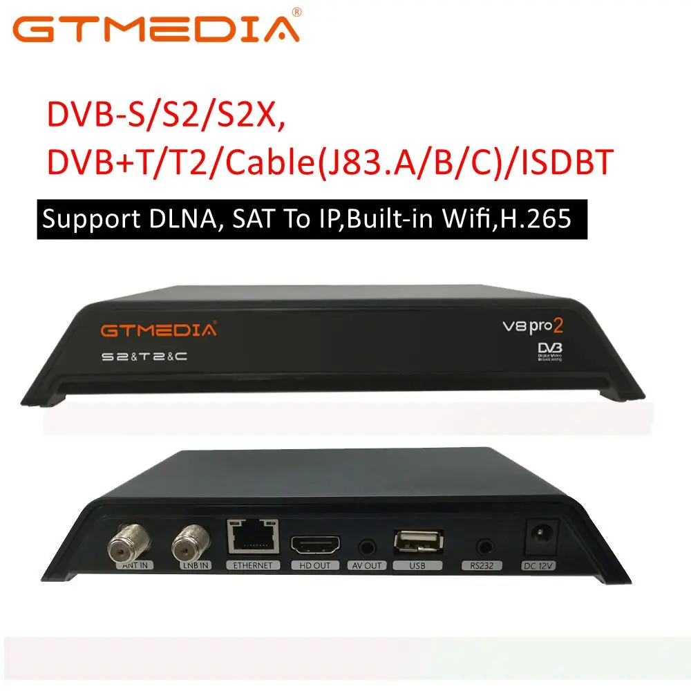 Gt медиа V8 Pro 2 спутниковый DVB T2 подходит для Европы 50 км HD 1080 цифровой мини HD ТВ антенна DVB-T2 рецептор