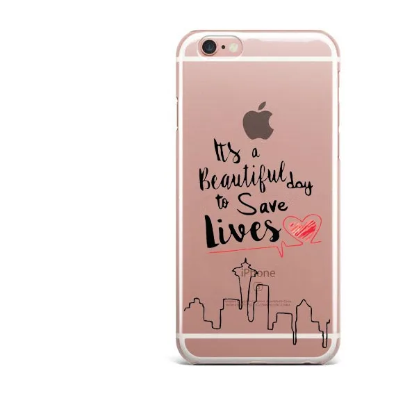 Серый анатомический красивый день чтобы сохранить жизнь прозрачный мягкий чехол