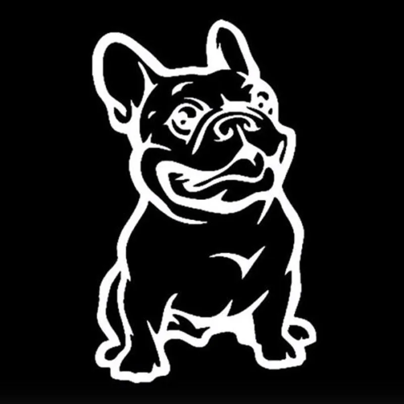 Car Sticker Vinyl 8*13cm French Bulldog Animal Decor Funny Decal Reflective Laser Motorcycle Styling 3D Stickers | Автомобили и