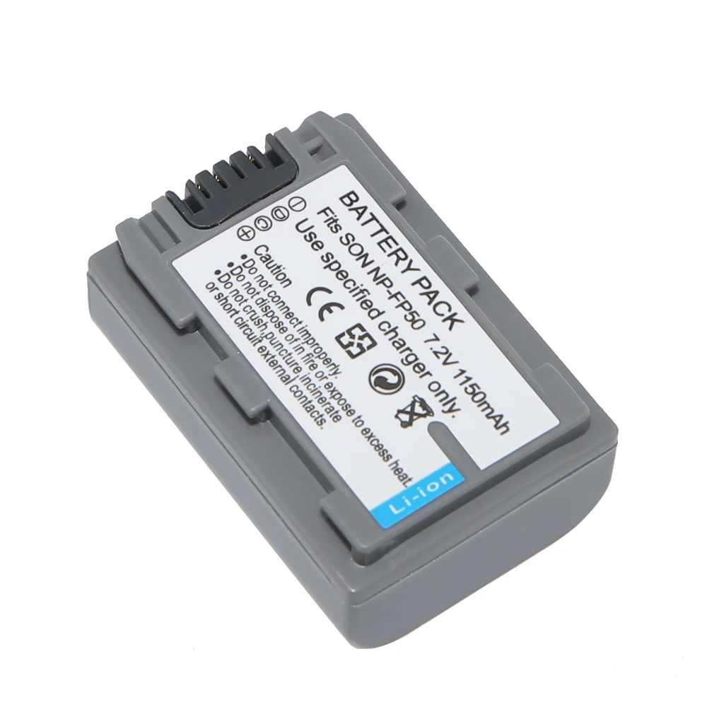 Перезаряжаемая литий ионная батарея 2 шт./лот NP FP50 FP51 для цифровой камеры Sony HC30 HC40