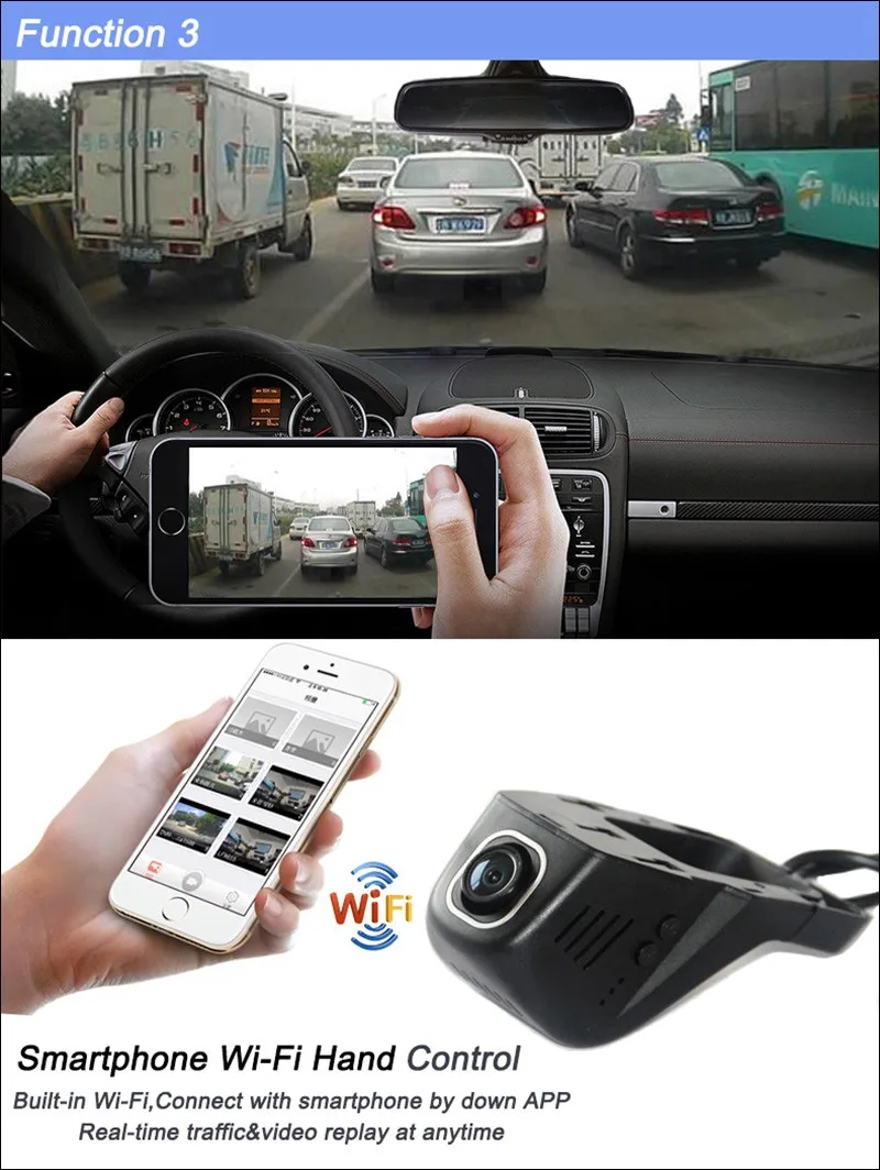 BigBigRoad автомобиля Wi Fi DVR для Volkswagen Tiguan видео регистраторы Скрытая установка автомобиля регистраторы ночное видение