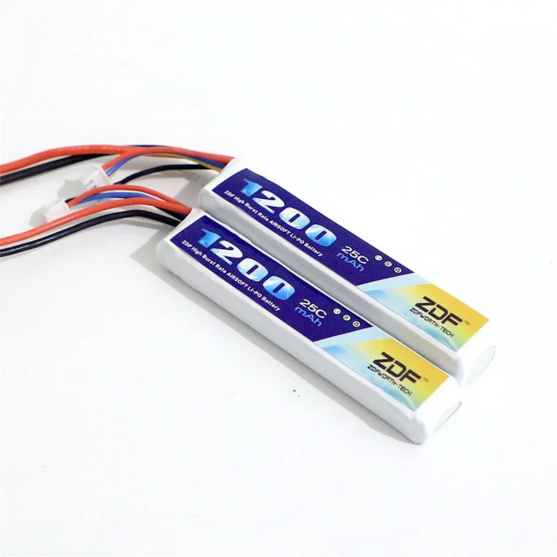 ZDF RC Lipo Аккумулятор 7,4 V 11,1 V 1200mah 1350mah 1100mah 2S 3S 20C 25C для microsoft страйкбольного оружия модель вертолета BB пистолет