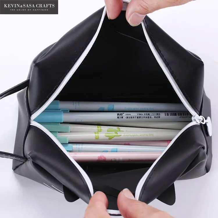 Чехол для карандаша с белым котом супербольшие силикагелевые школьные