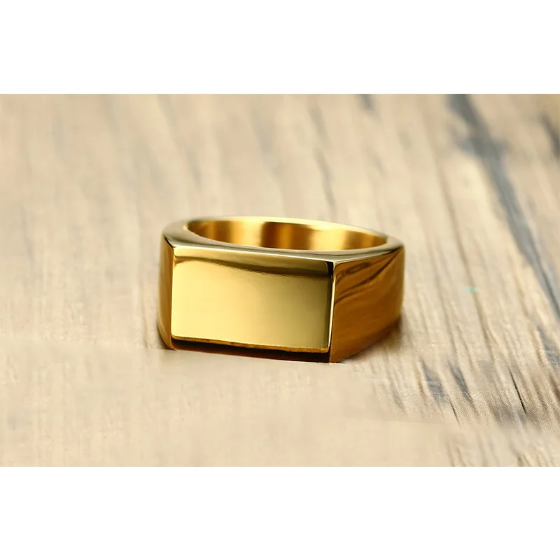Ceilim Punk Ring for Men Contracted Stainless Steel Smooth Mens Rings Fashion Male Jewelry Gold Black Color Accessories | Украшения и