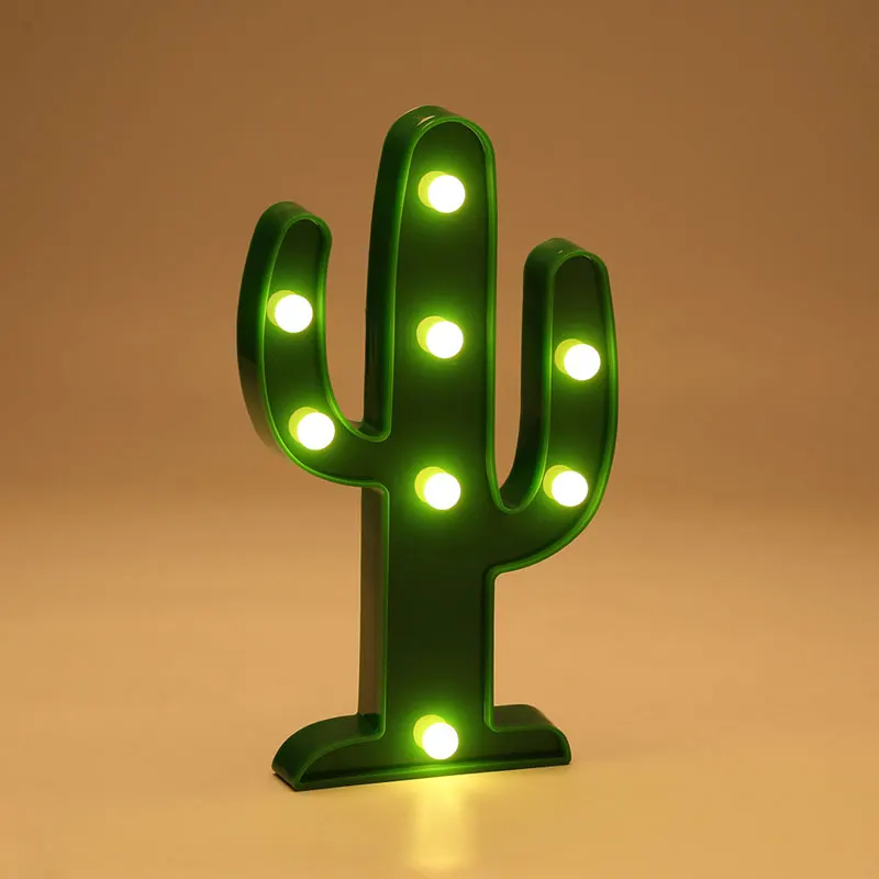 Светодиодная лампа, луна, кактус, облако, Ночной светильник, 3D, Luminaria, единорог, звезда, Ночной светильник, Marquee, буквы, подарок, игрушки, декор для спальни, для детей, для малышей,#35 - Испускаемый цвет: Cactus