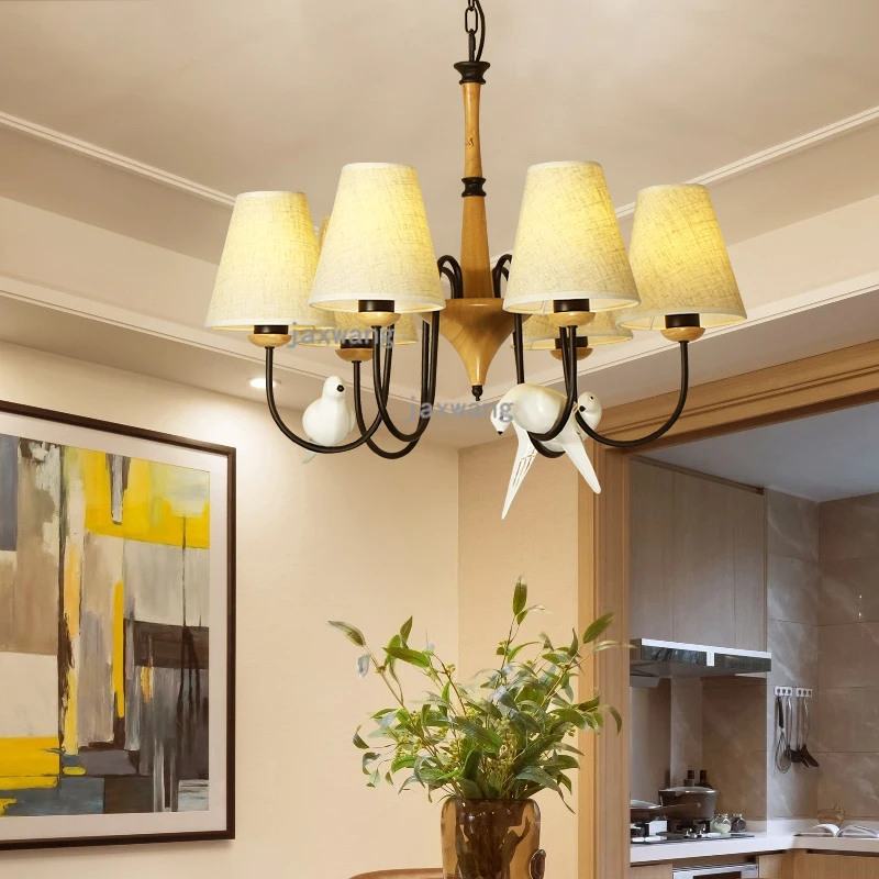 Американский потолочный светодиодный светильник лампа из массива дерева для