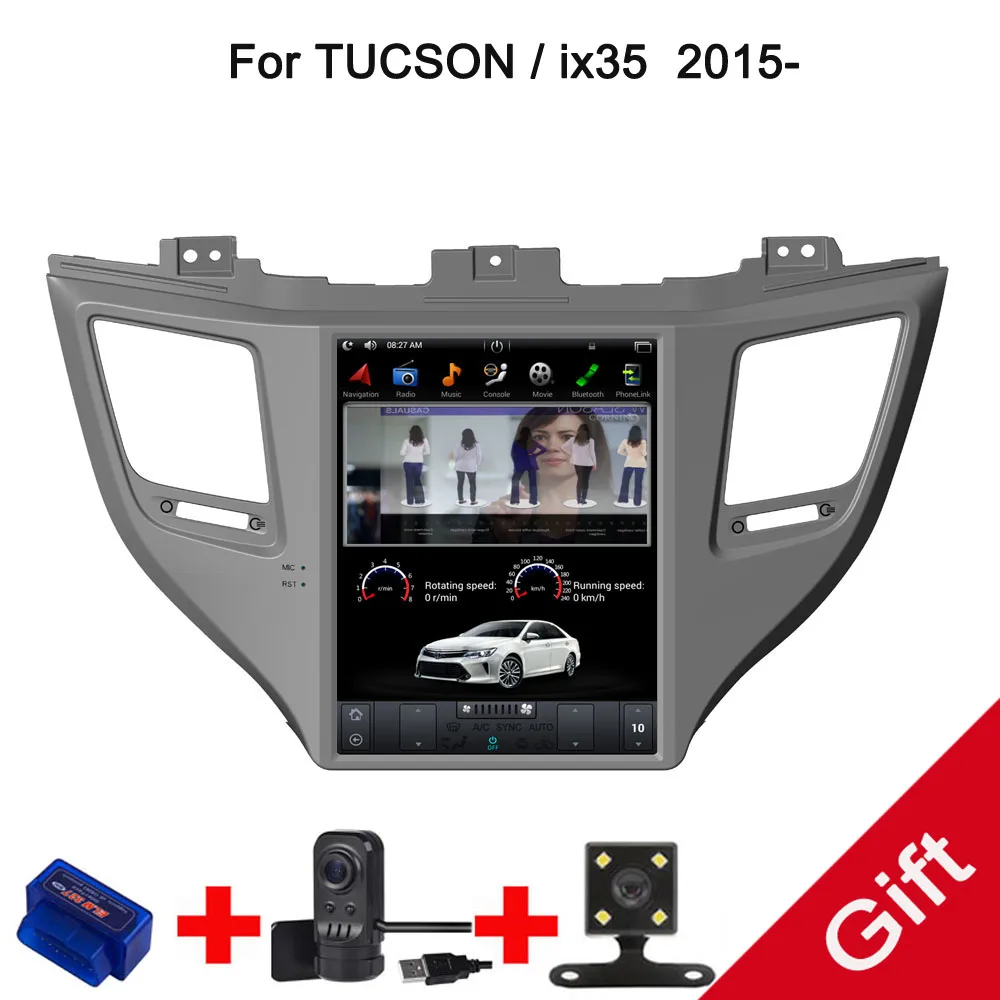 10 4 &quotТесла Тип Android Fit HYUNDAI TUCSON IX35/TUCSON 2015 2016 2017 2018 Автомобильный dvd плеер навигация
