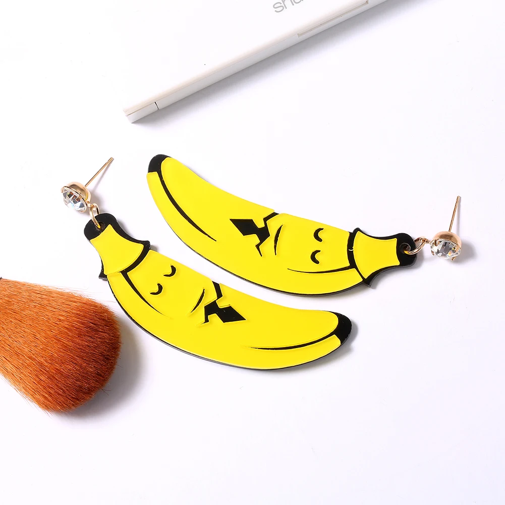 2017 Женская забавная прозрачная подвеска в виде бананов со стразами массивные
