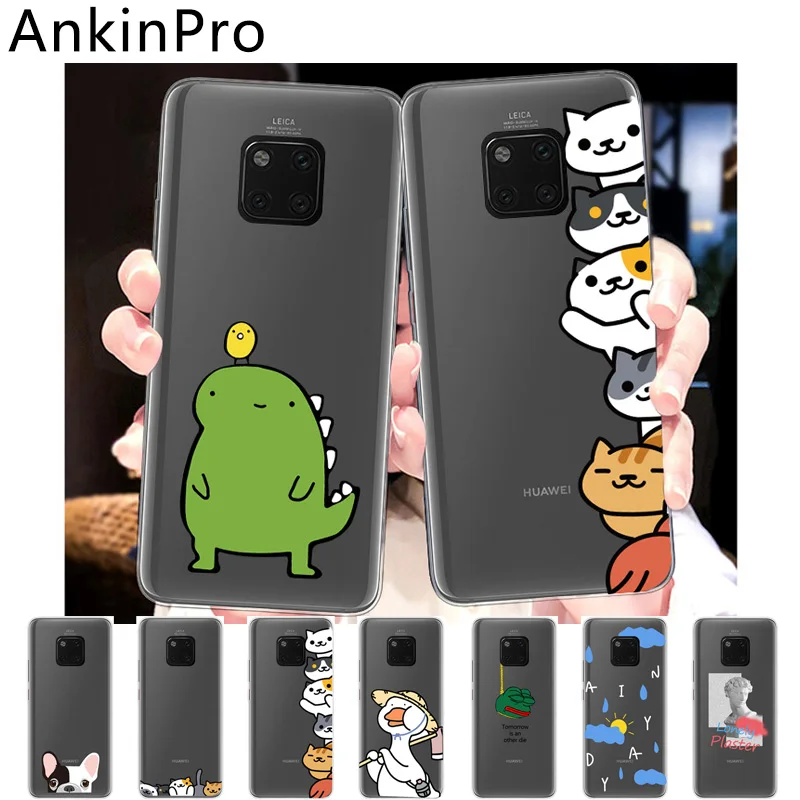 Милый ТПУ чехол для Huawei Mate 20 10 Pro Lite X мягкий прозрачный силиконовый Защитный
