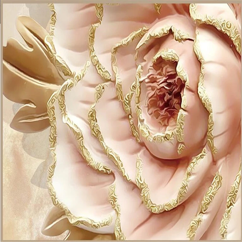 Beibehang обои Европейский мраморный пион рельефный фон для стены телевизора дивана